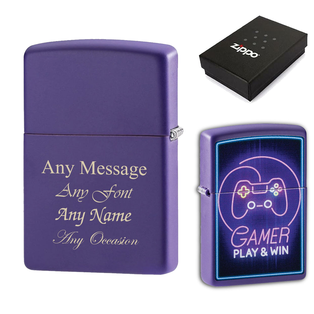 Engraved Gamer Official Zippo Windproof Lighter