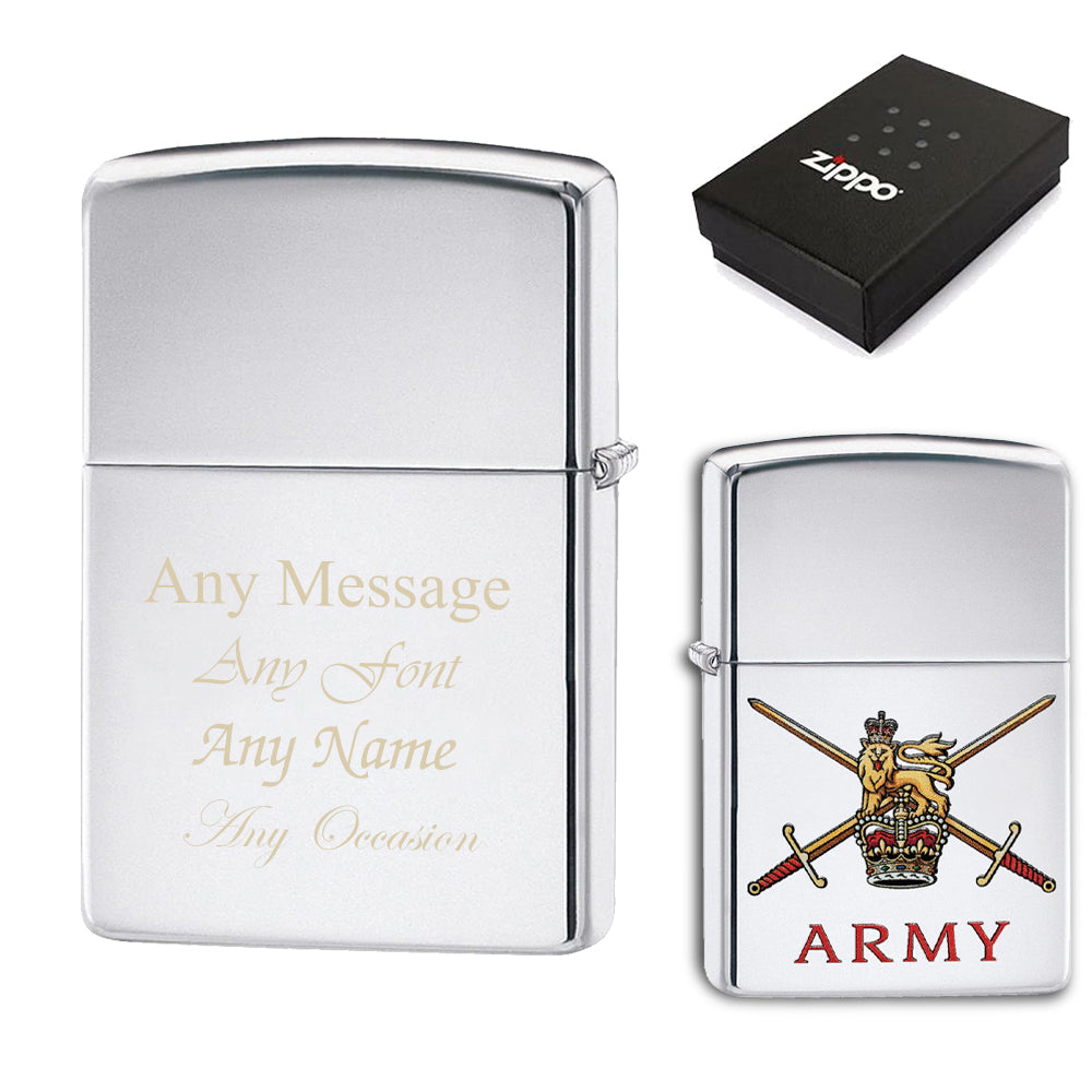 Engraved British Army Official Zippo Windproof Lighter