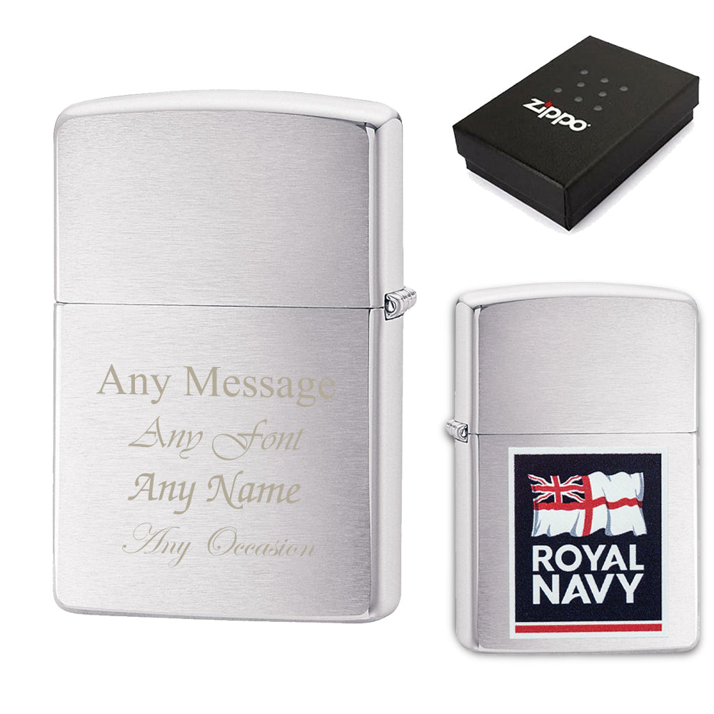 Engraved Royal Navy Official Zippo Windproof Lighter