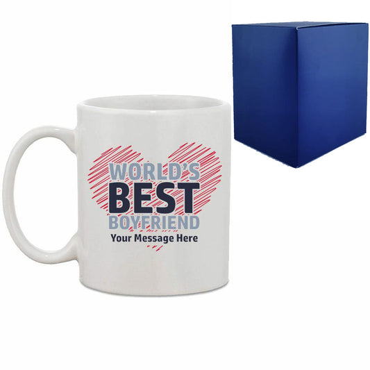 Printed Hot Drinks Mug with World's Best Boyfriend Design