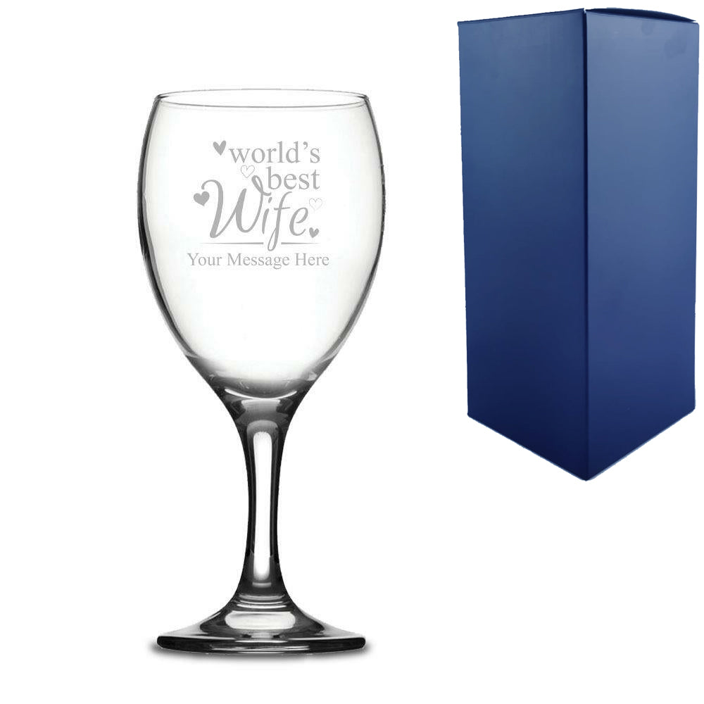 Engraved Wine Glass with World's Best Wife Design