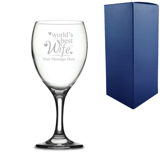 Engraved Wine Glass with World's Best Wife Design