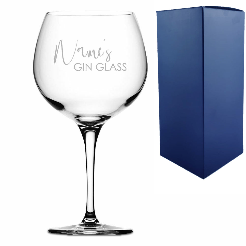 Engraved Primeur Gin Balloon with Name's Gin Glass Design