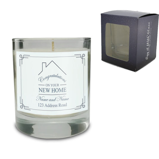 Vanilla Scented Candle with New Home Label