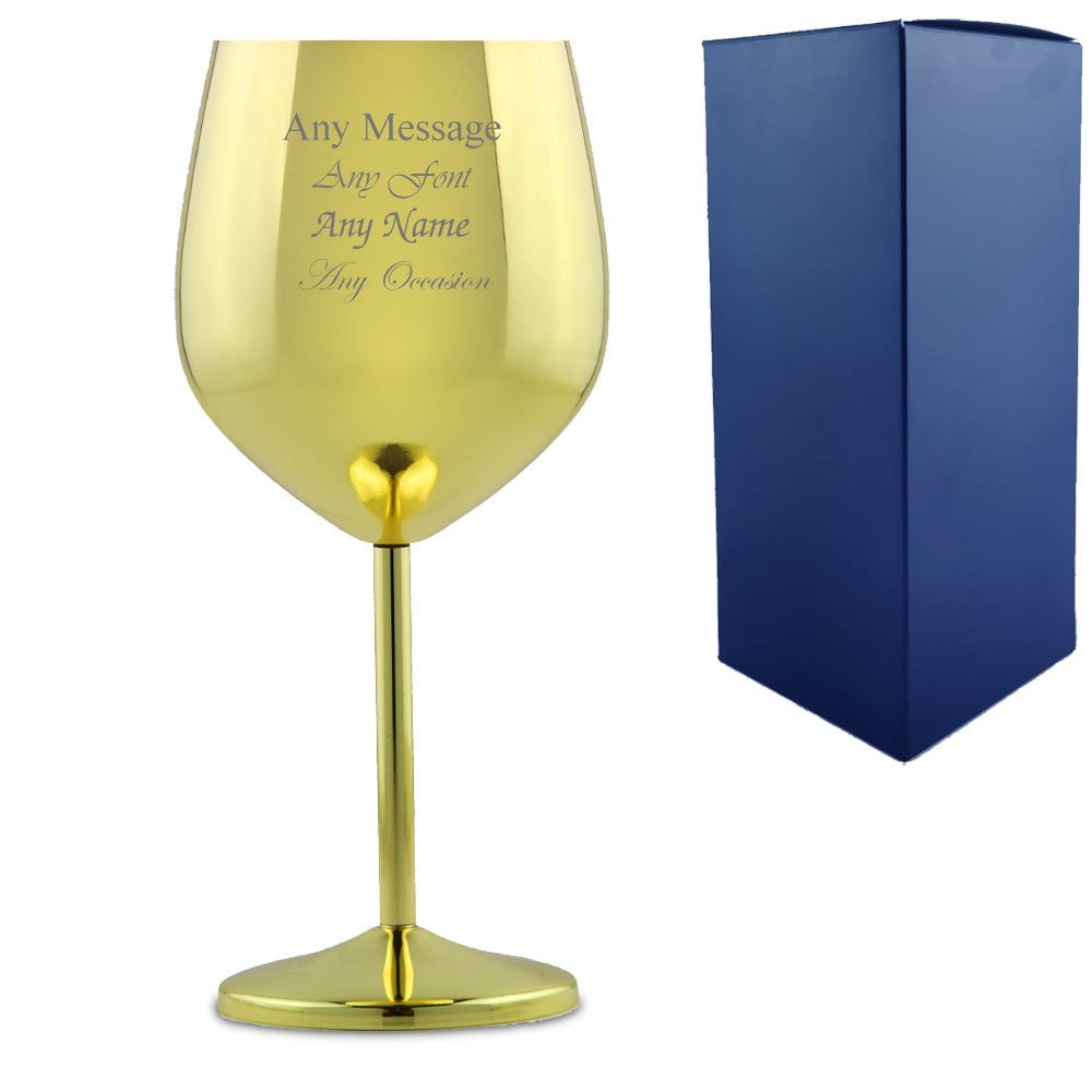 Engraved Wine Glass with Personalized Message Elegant Gift Presentation Keepsake