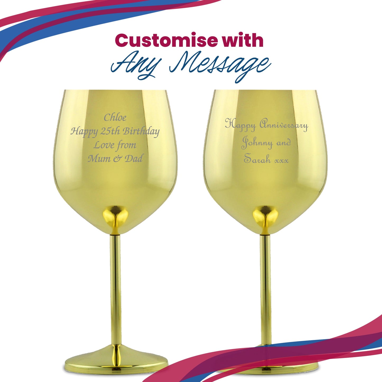 Engraved Wine Glass with Personalized Message Elegant Gift Presentation Keepsake