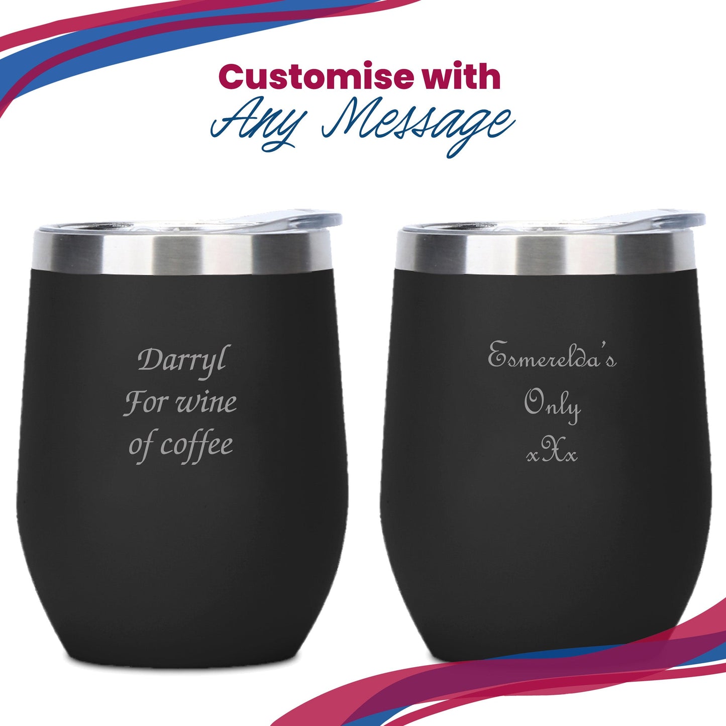 Engraved Black Insulated Travel Cup