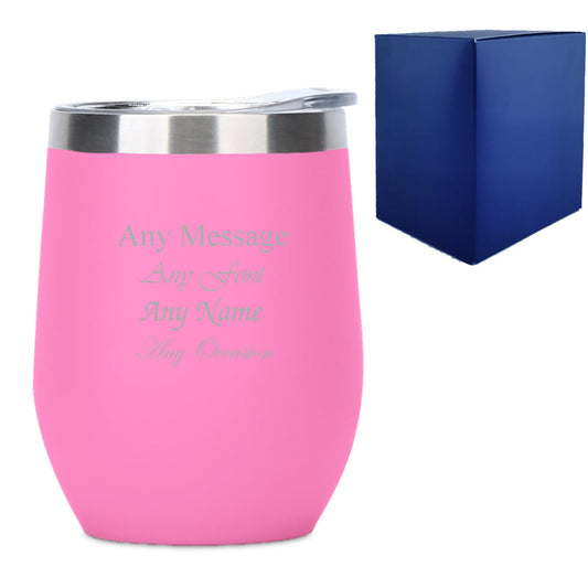 Engraved Neon Pink Insulated Travel Cup