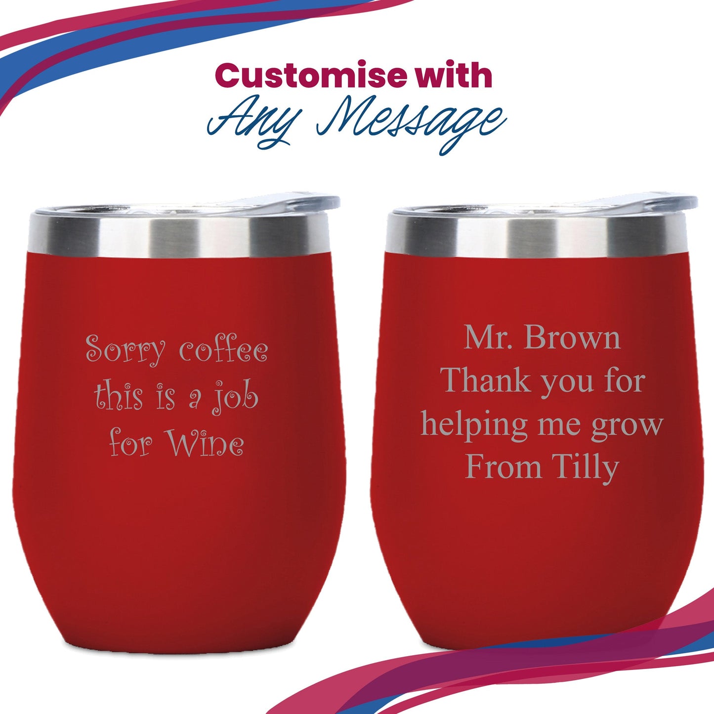 Engraved Red Insulated Travel Cup