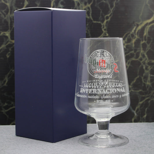 Engraved San Miguel Pint Glass