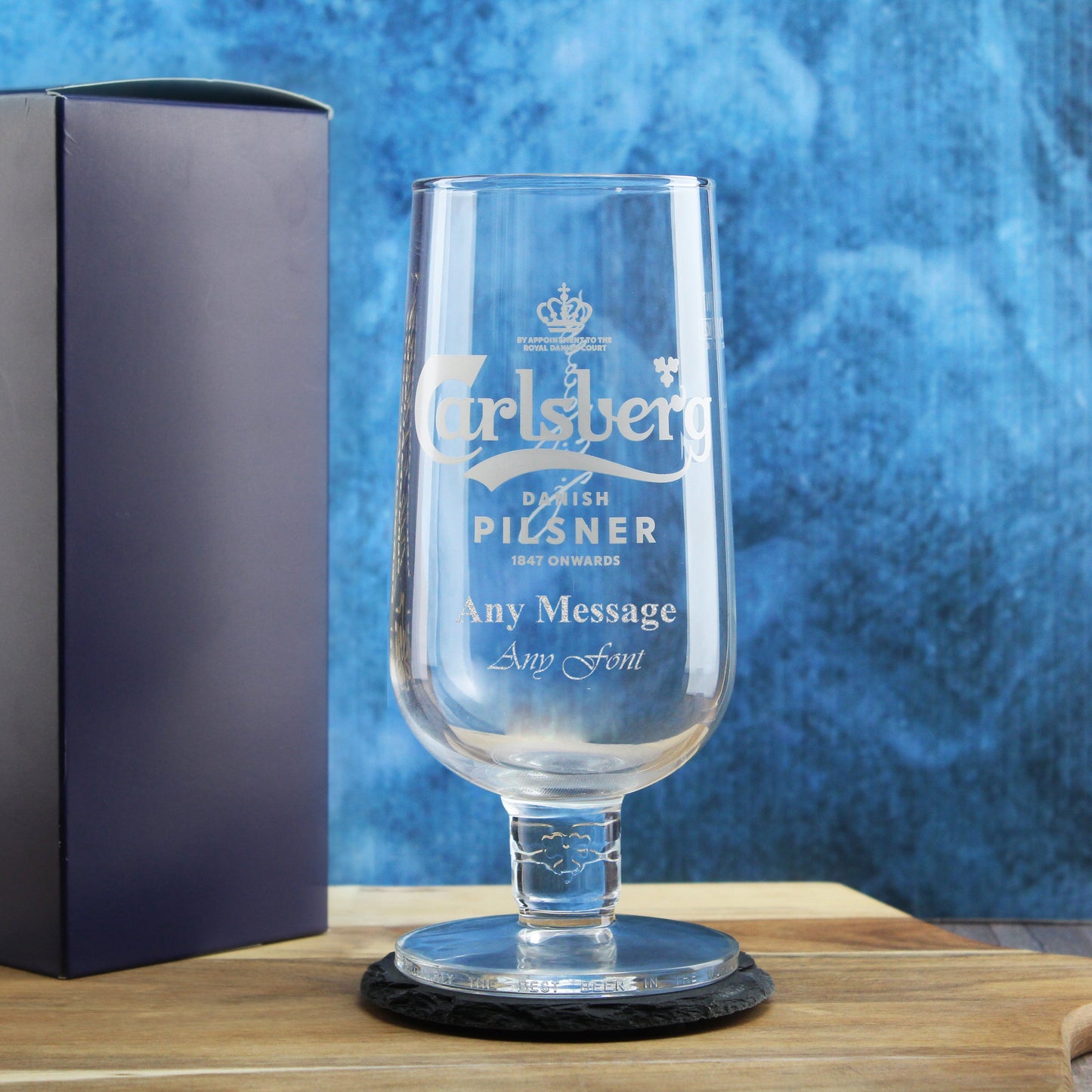 Engraved Carlsberg Chalice Pint Glass