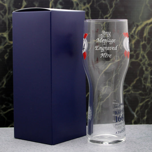 Engraved Kronenbourg Pint Glass