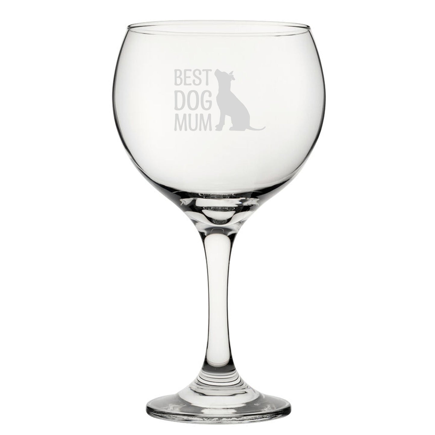 Best Dog Mum - Engraved Novelty Gin Balloon Cocktail Glass