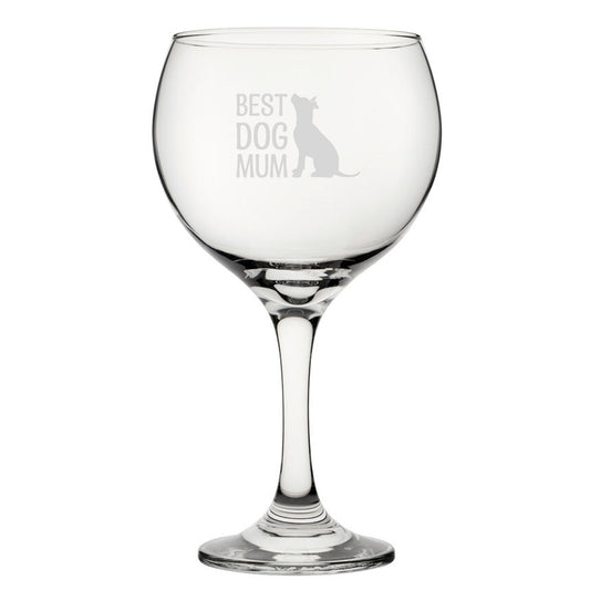 Best Dog Mum - Engraved Novelty Gin Balloon Cocktail Glass