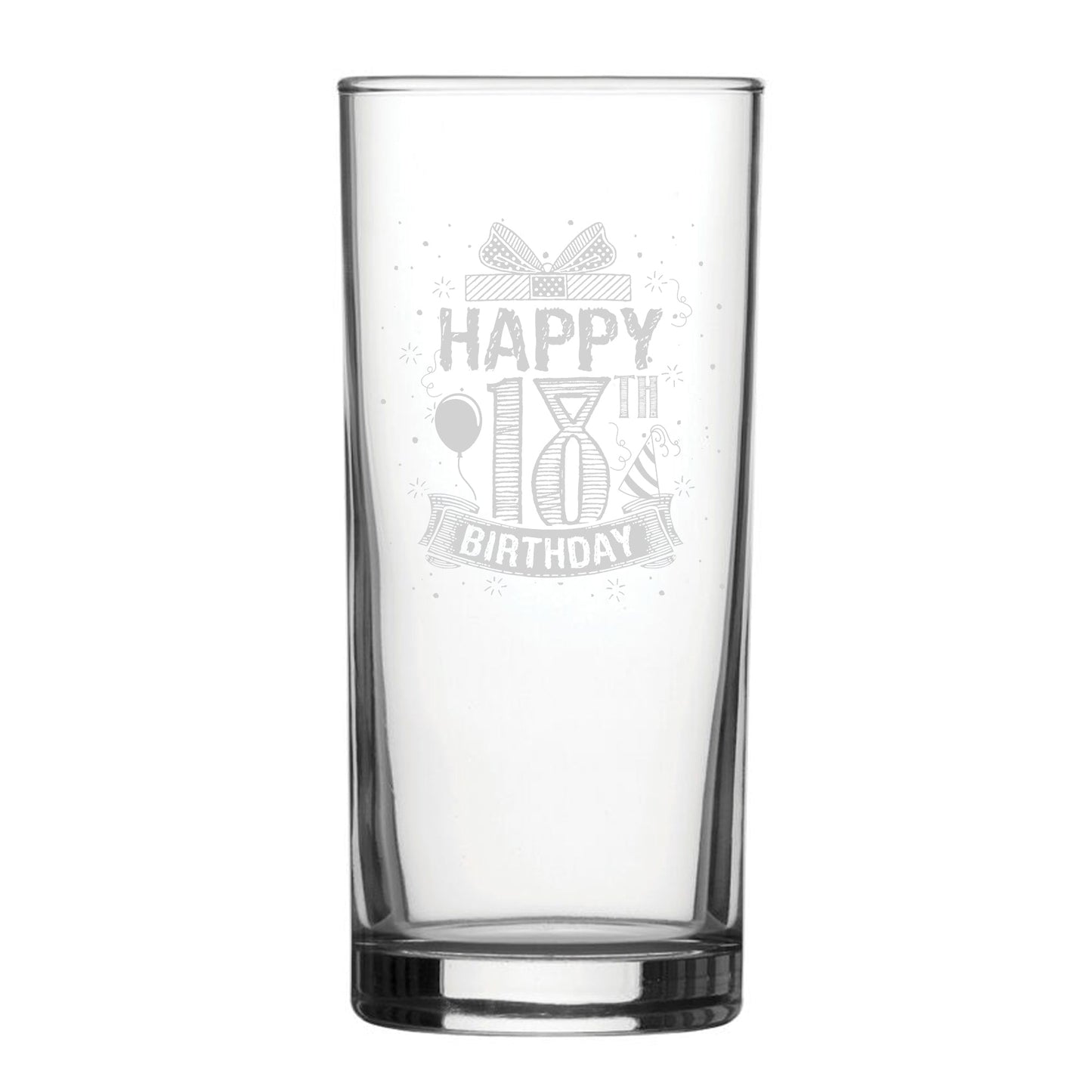 Happy 18th Birthday Present - Engraved Novelty Glassware Collection
