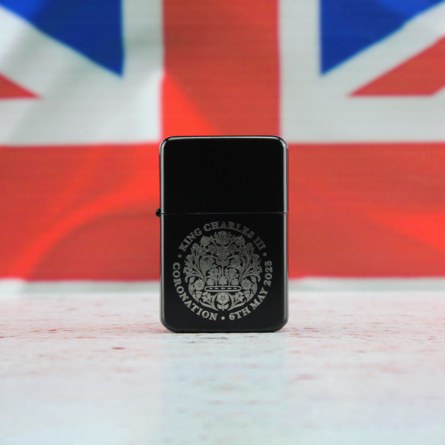 Engraved Commemorative Coronation of the King Black Lighter