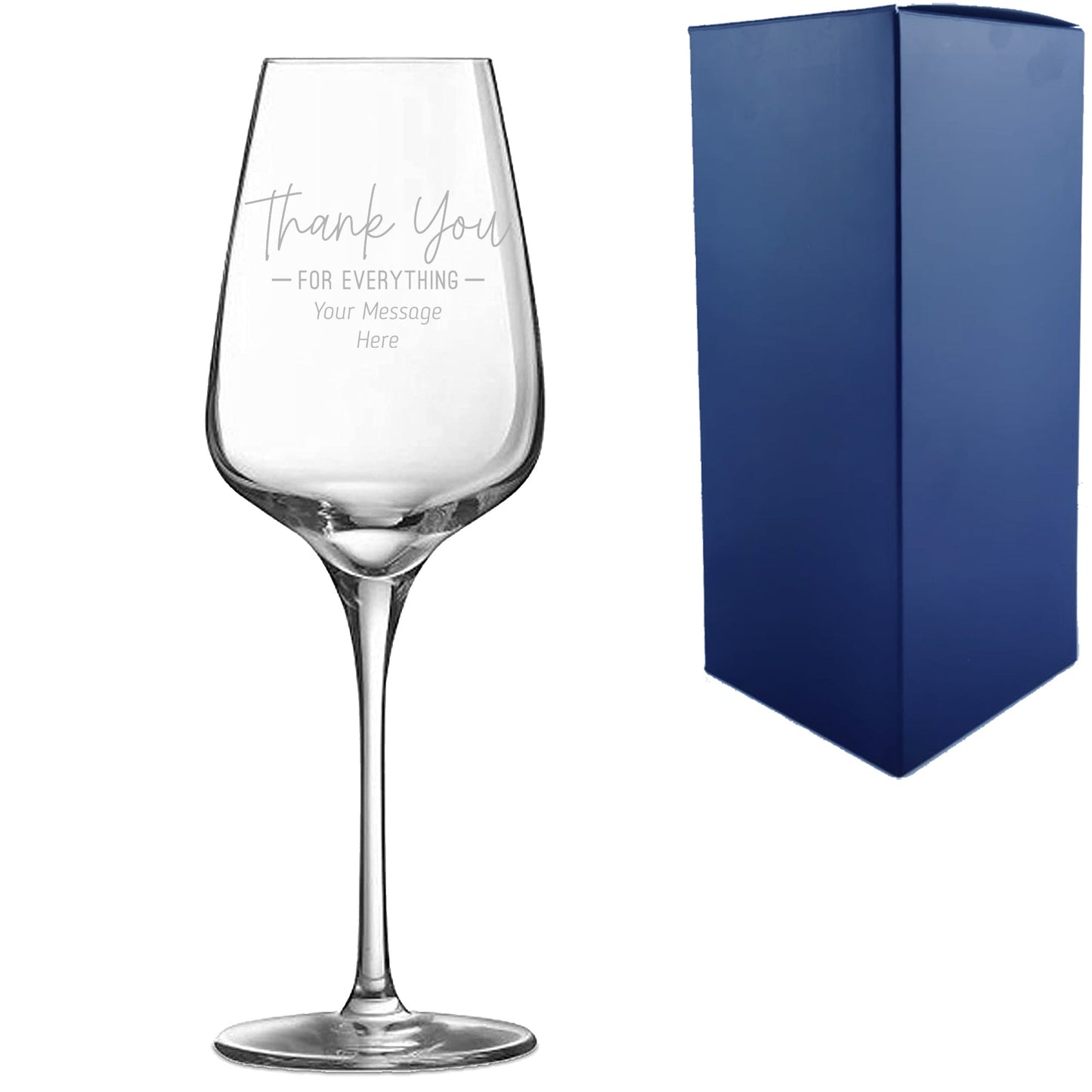 Engraved Wine Glass with Thank You for Everything Design