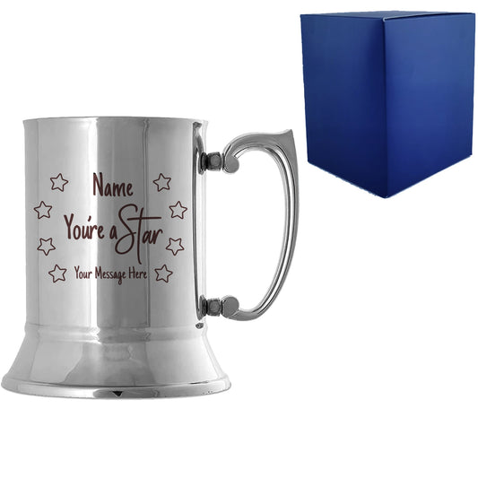 Engraved Stainless Steel Tankard with You're A Star Design