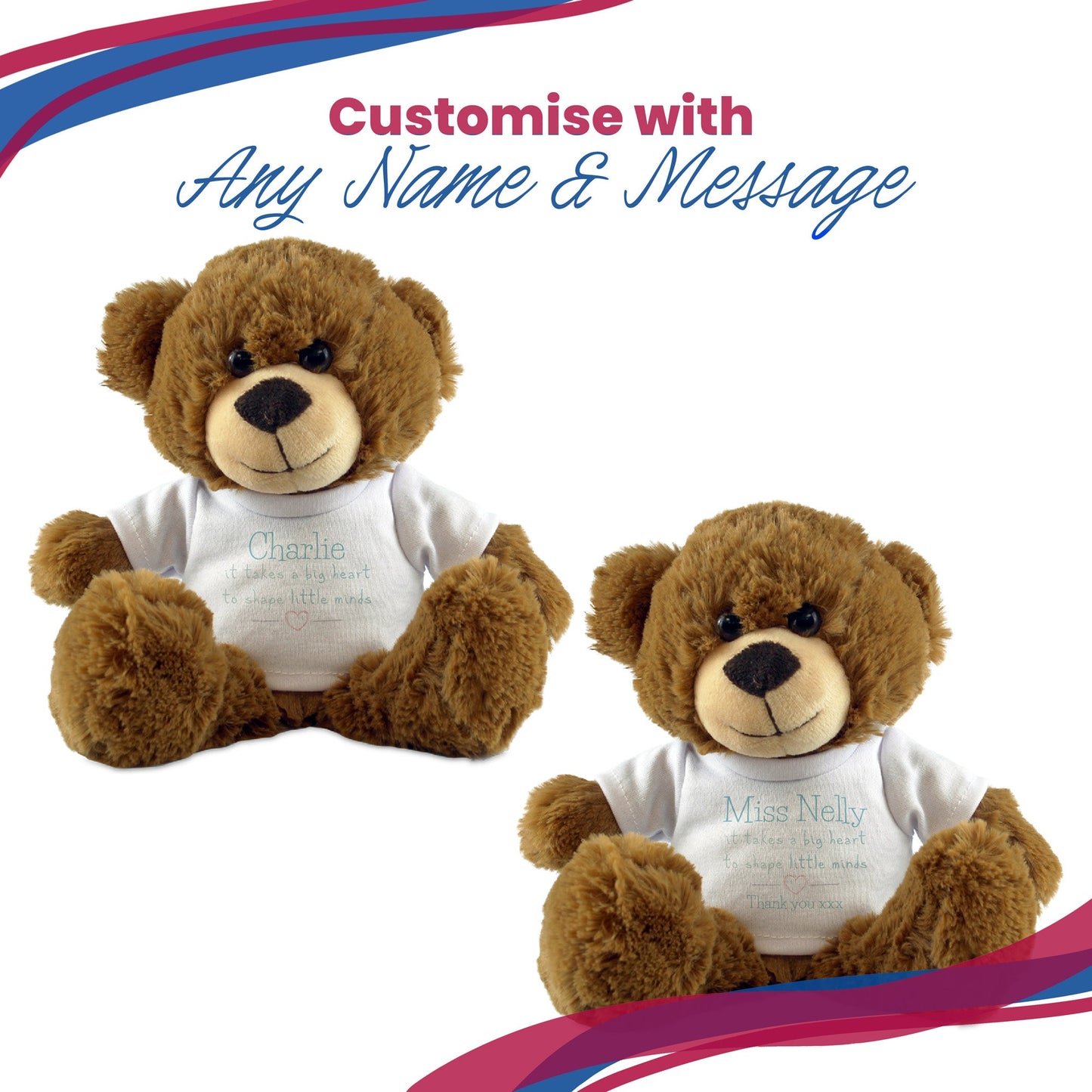 Dark Brown Teddy Bear with A Big Heart Shapes Little Minds Design