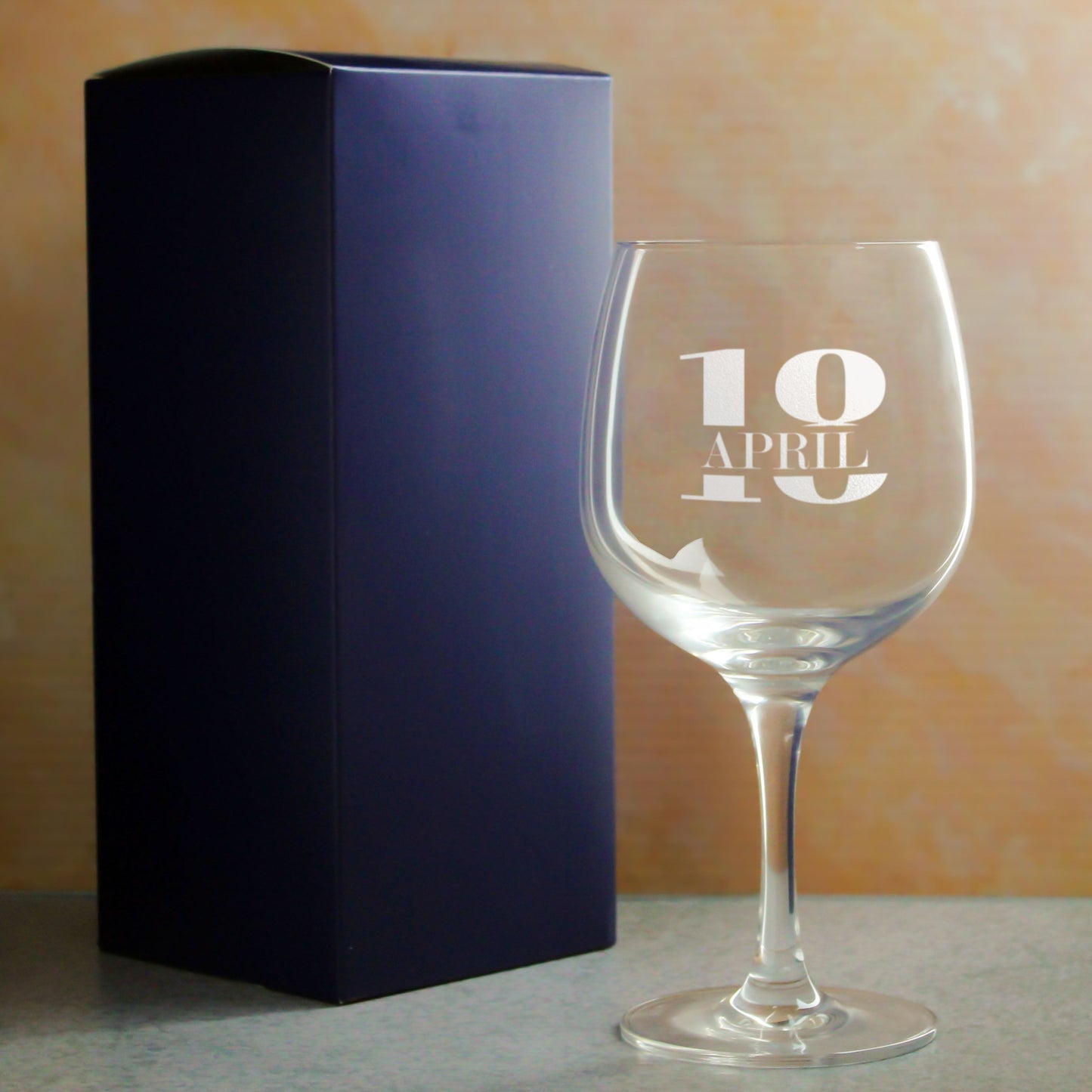 Engraved Spanish Gin Copa Balloon Cocktail Glass with Name in 18 Design