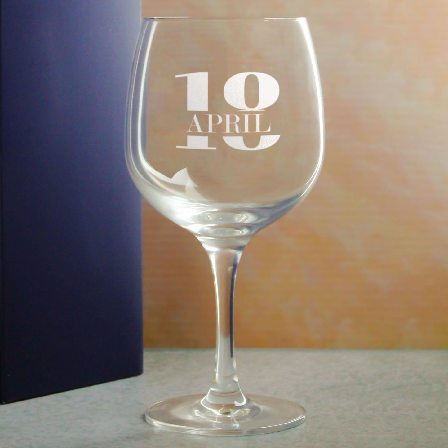 Engraved Spanish Gin Copa Balloon Cocktail Glass with Name in 18 Design