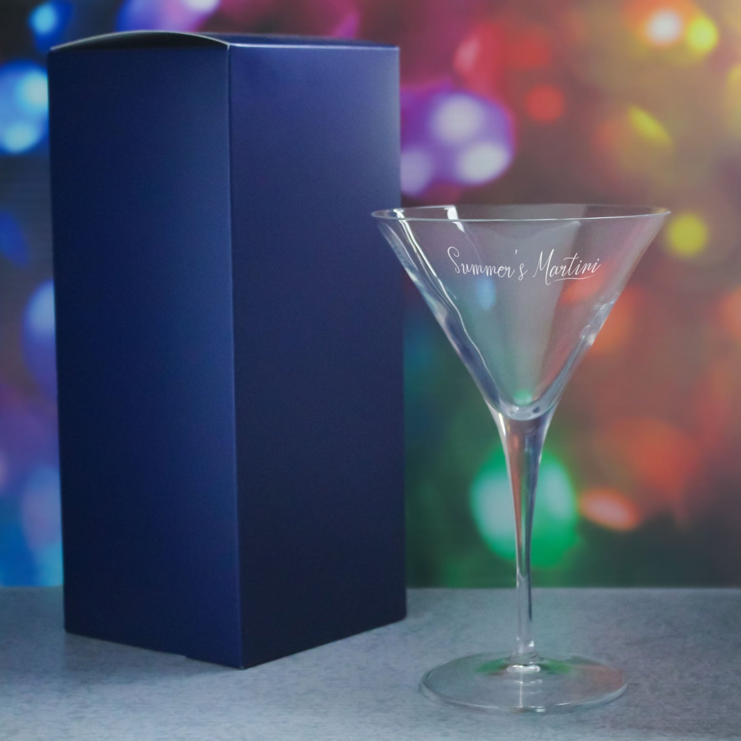 Engraved Allegro Martini Cocktail Glass with Name's Martini Design, Personalise with Any Name