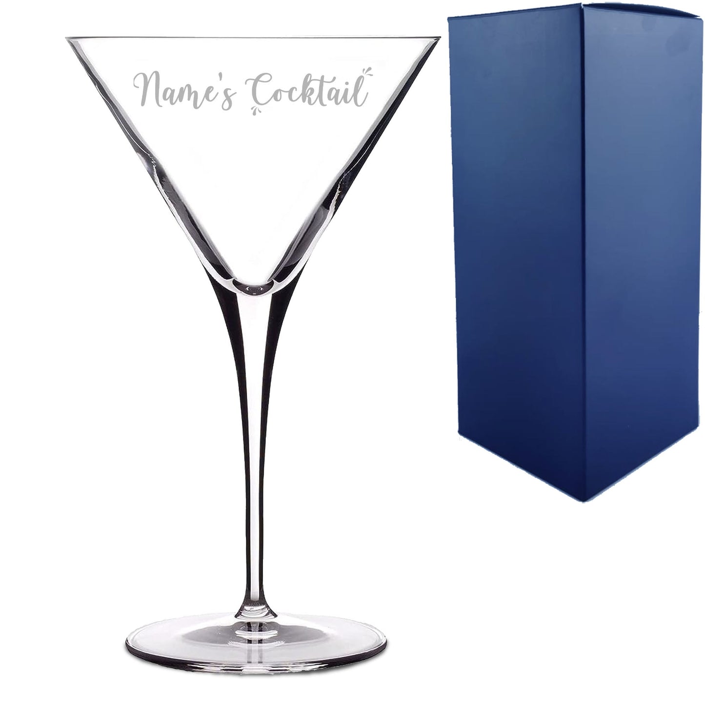 Engraved Allegro Martini Cocktail Glass with Name's Cocktail Design, Personalise with Any Name