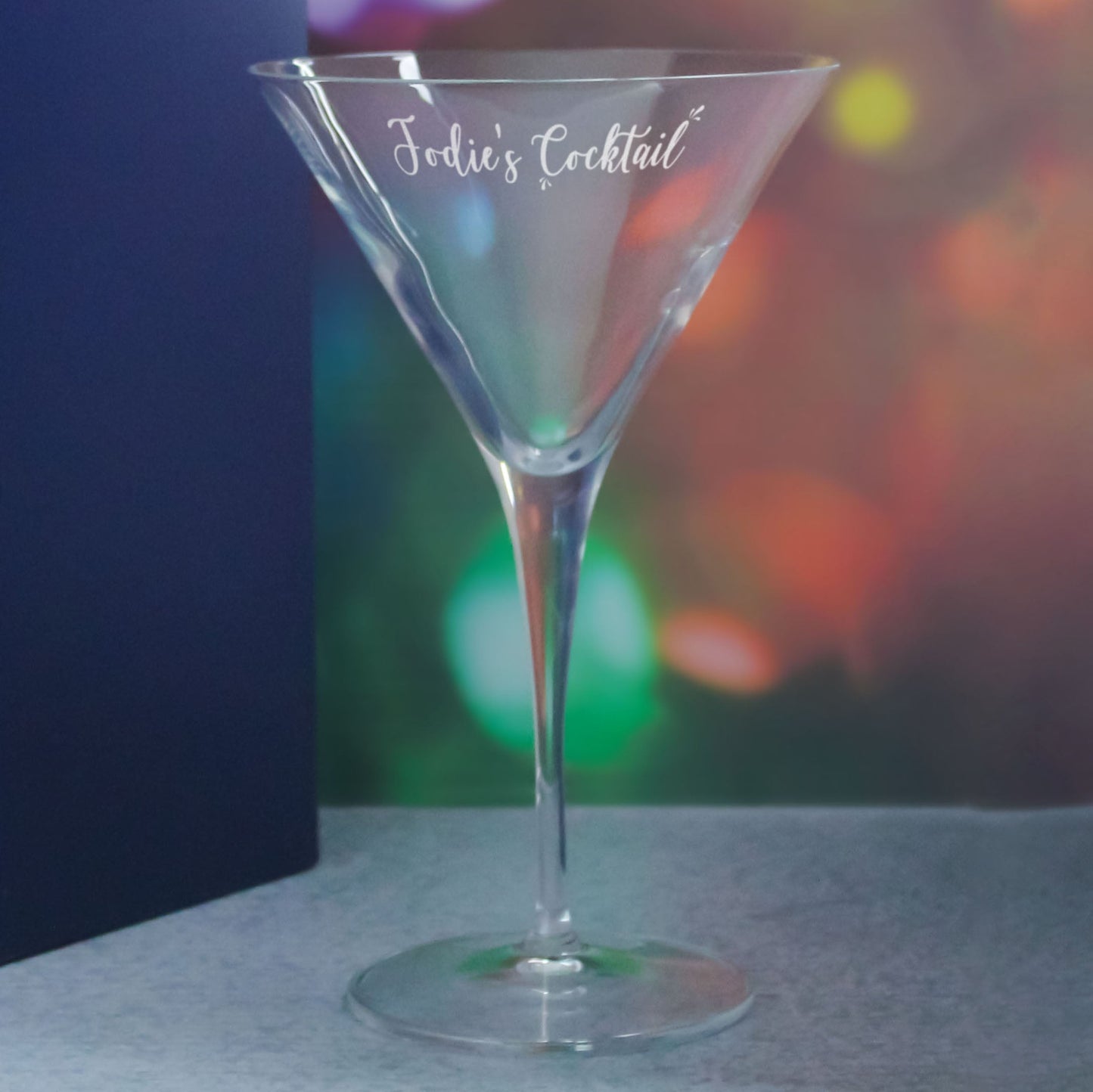 Engraved Allegro Martini Cocktail Glass with Name's Cocktail Design, Personalise with Any Name