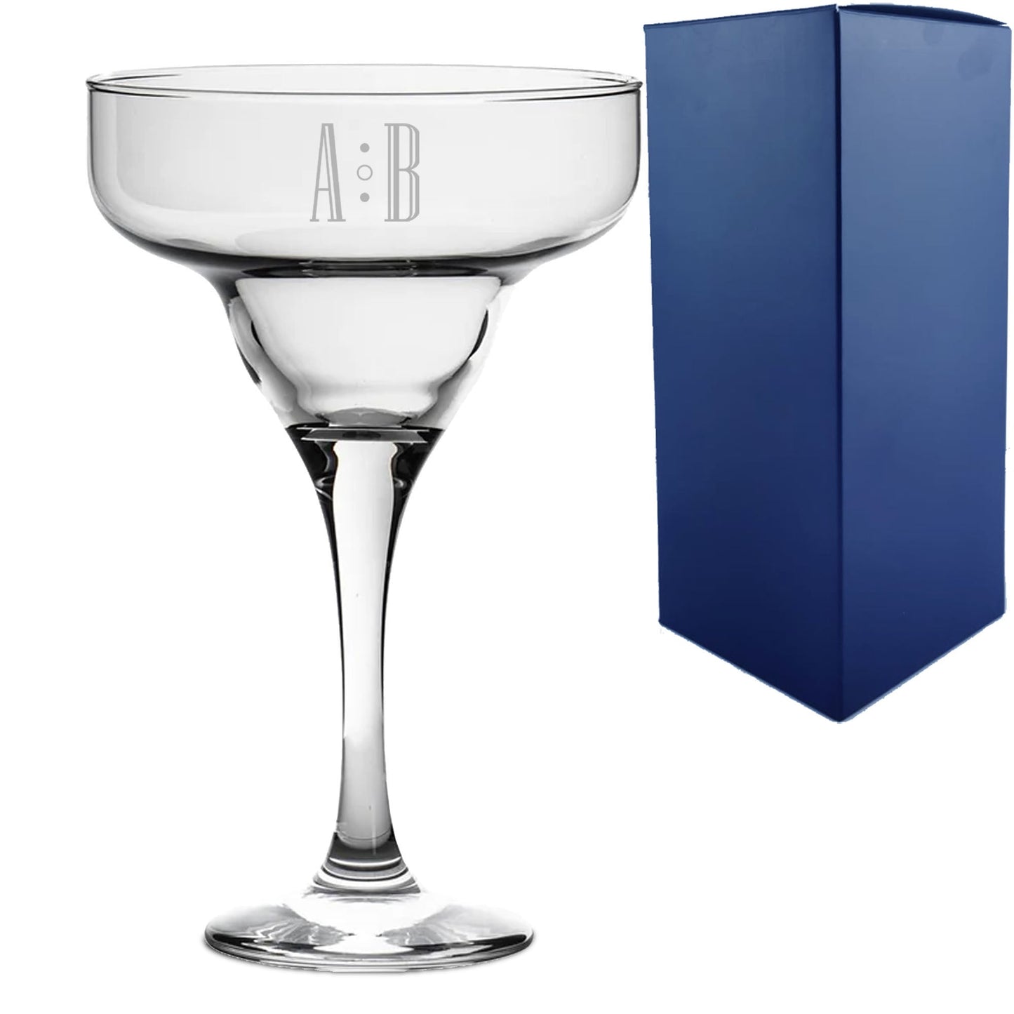 Engraved 295ml Margarita Cocktail Glass with Initials Design, Personalise with Any Name