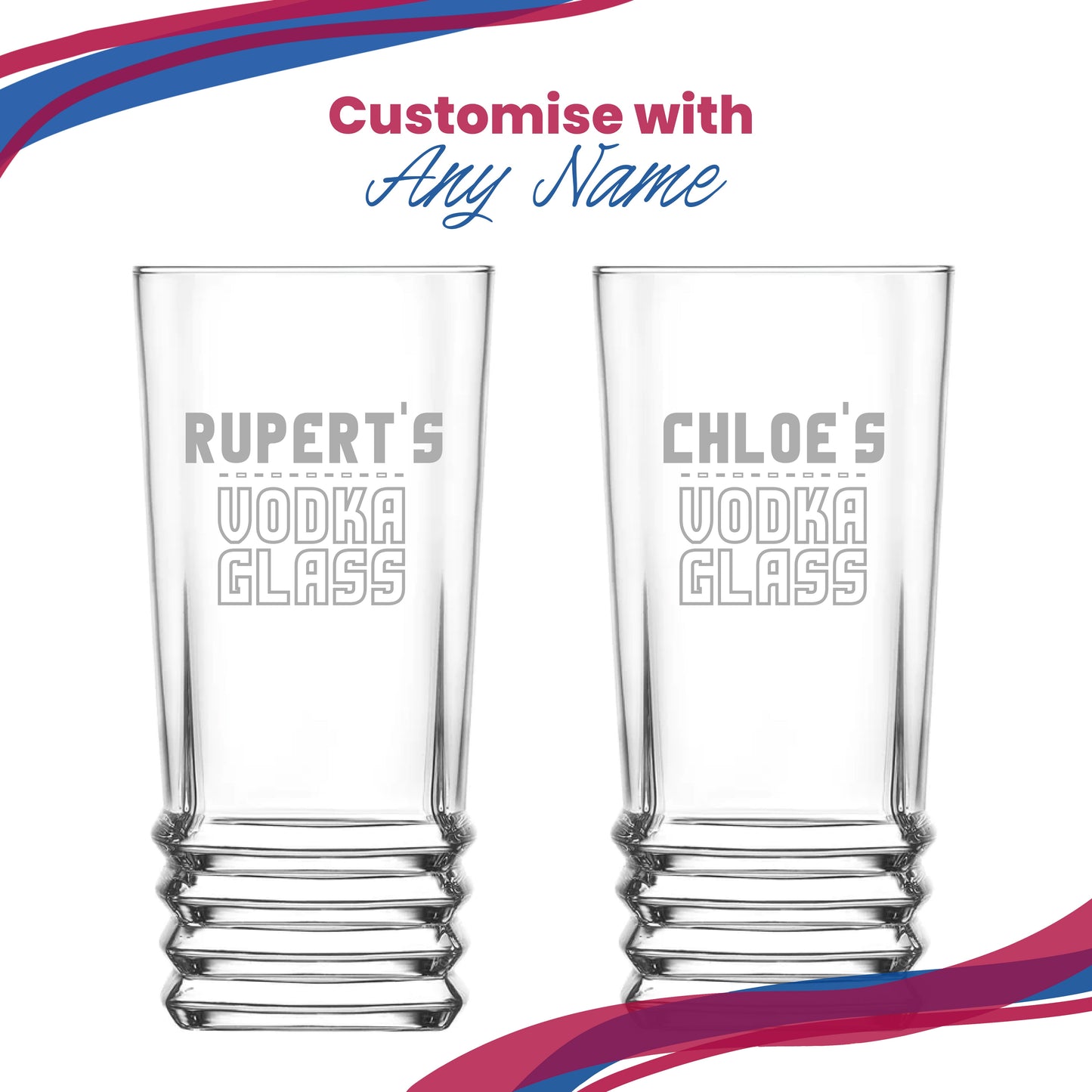 Personalised Engraved Vodka Elegan Hiball with 'Name's Vodka Glass' Design