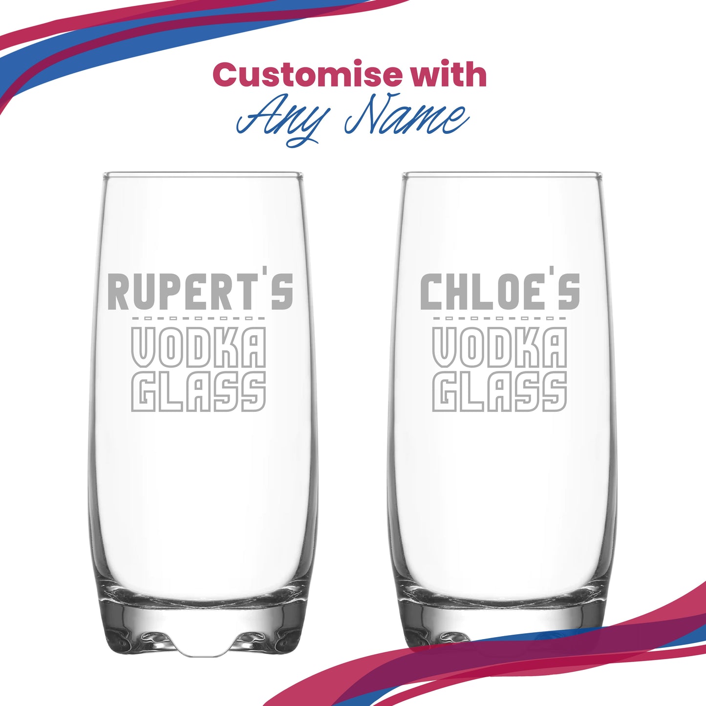 Personalised Engraved Vodka Adora Hiball with 'Name's Vodka Glass' Design