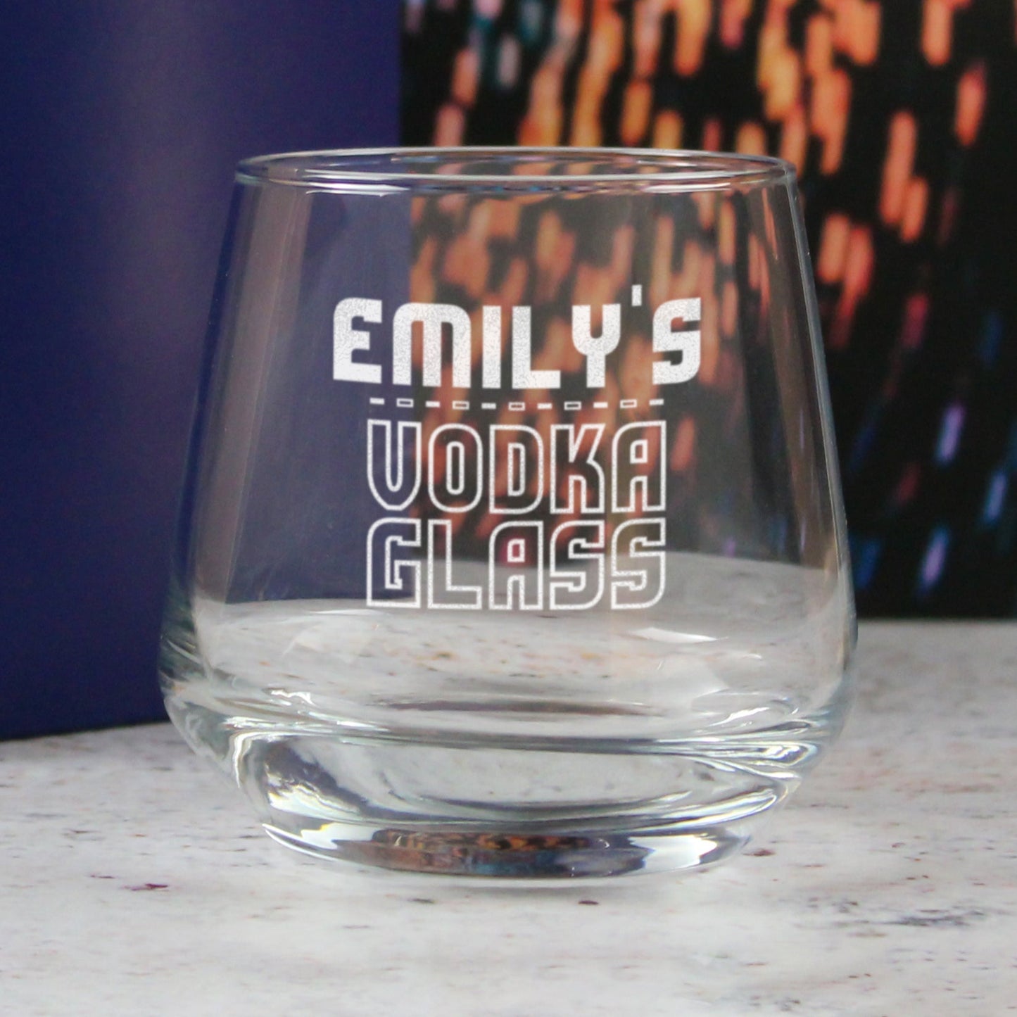 Personalised Engraved Vodka Short Tallo Tumbler with 'Name's Vodka Glass' Design