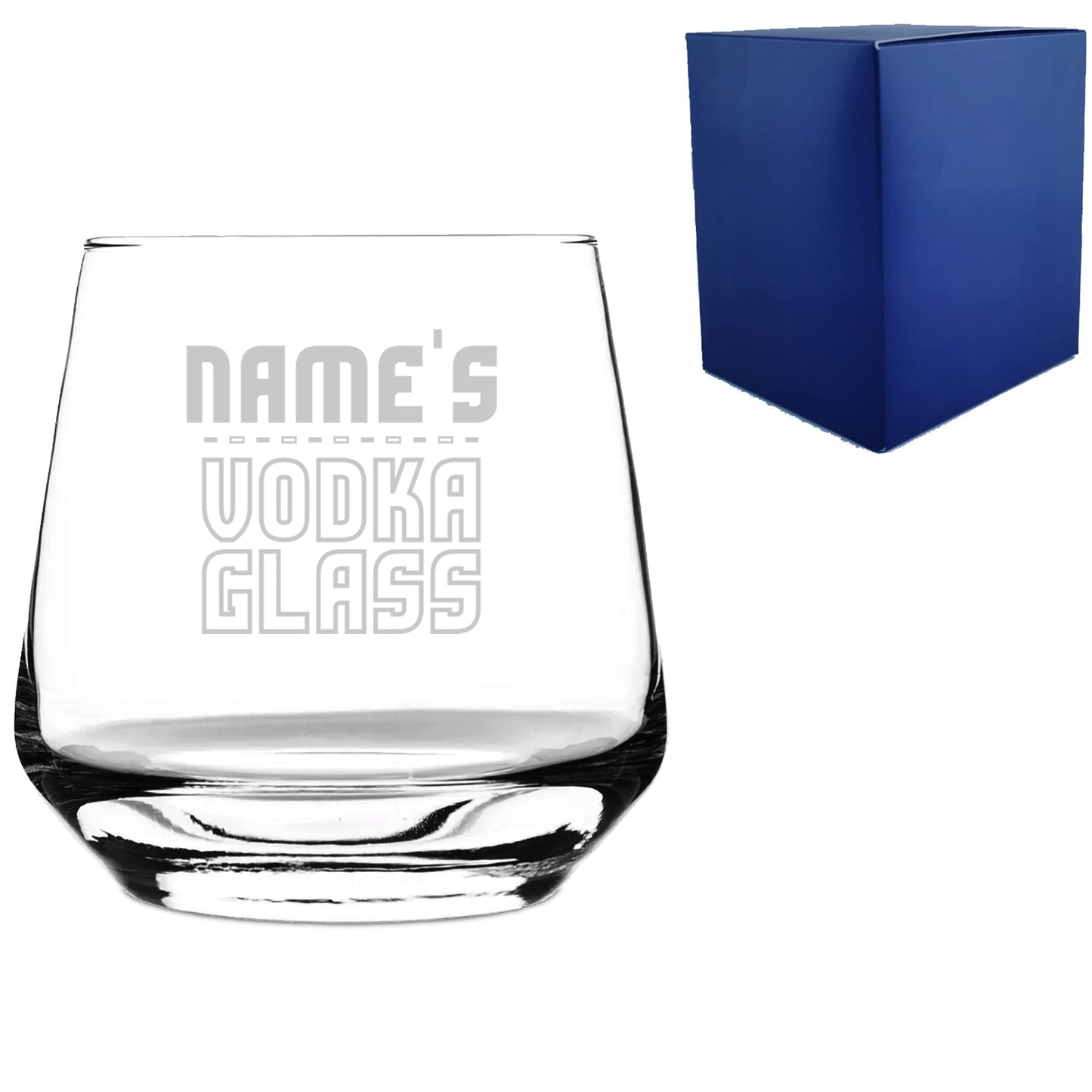 Personalised Engraved Vodka Short Tallo Tumbler with 'Name's Vodka Glass' Design
