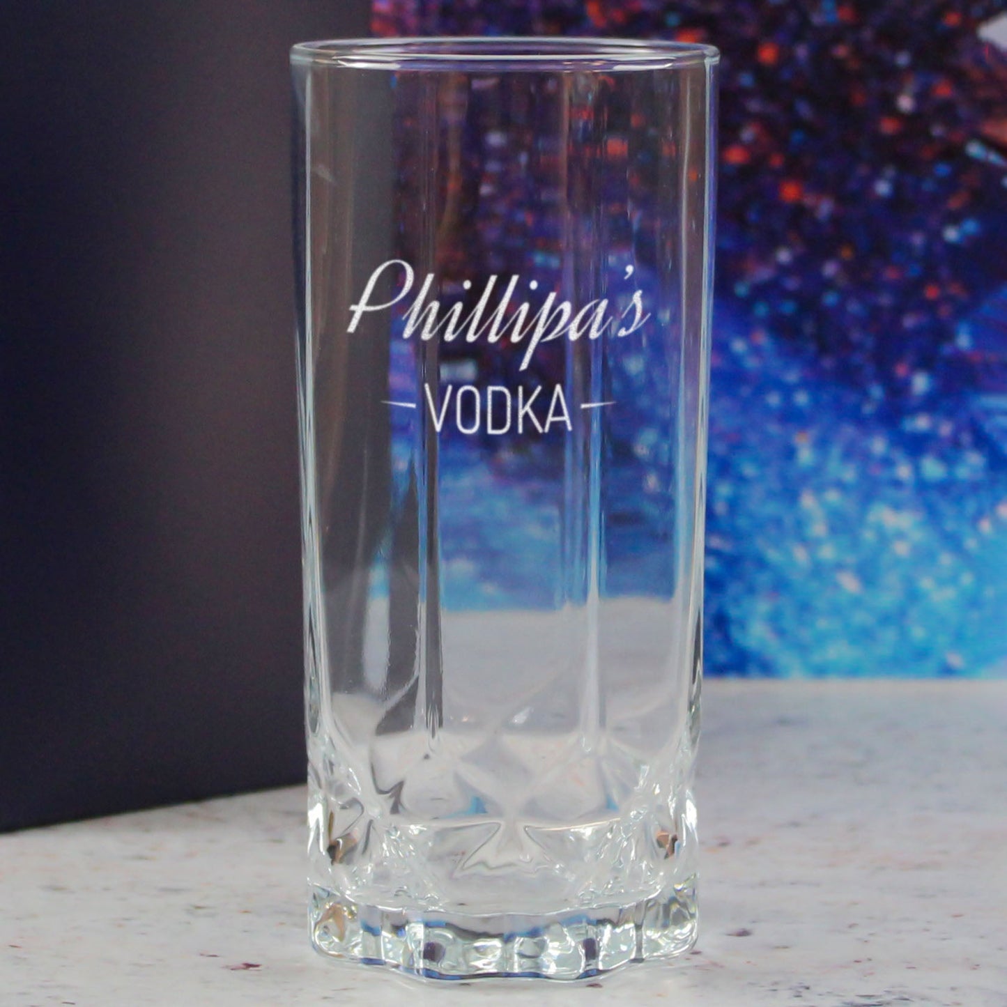 Personalised Engraved Novelty Vodka Future Hiball with 'Name's Vodka' Design