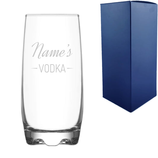 Personalised Engraved Novelty Vodka Adora Hiball with 'Name's Vodka' Design