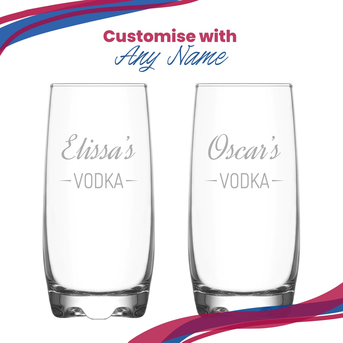 Personalised Engraved Novelty Vodka Adora Hiball with 'Name's Vodka' Design