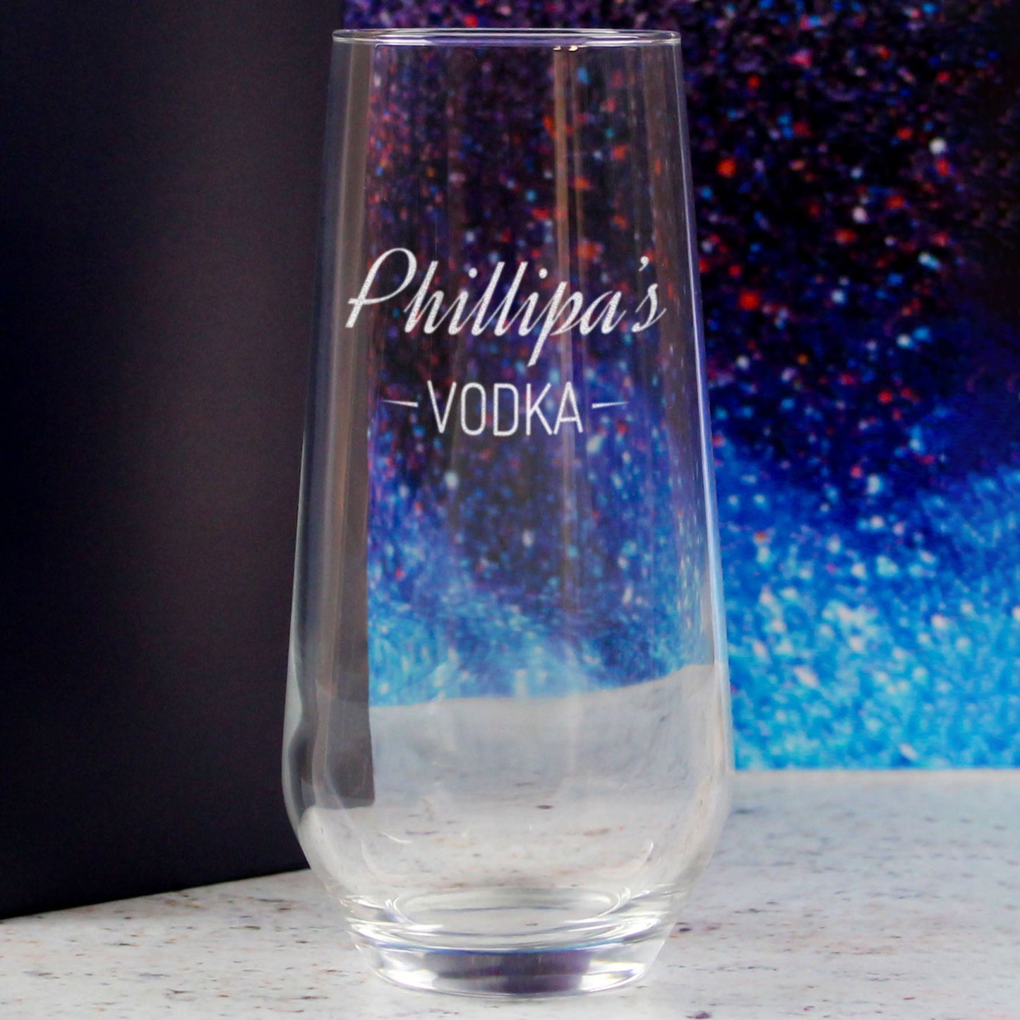 Personalised Engraved Novelty Vodka Lima Hiball with 'Name's Vodka' Design