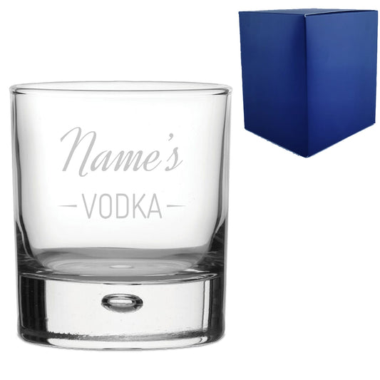 Personalised Engraved Novelty Vodka Bubble Tumbler with 'Name's Vodka' Design