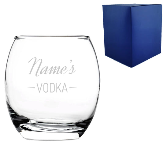 Personalised Engraved Novelty Vodka Tondo Tumbler with 'Name's Vodka' Design