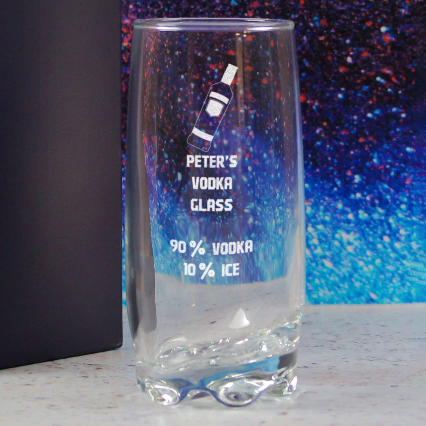 Personalised Engraved Vodka Adora Hiball with 'Name's Vodka Glass and Mixer' Design