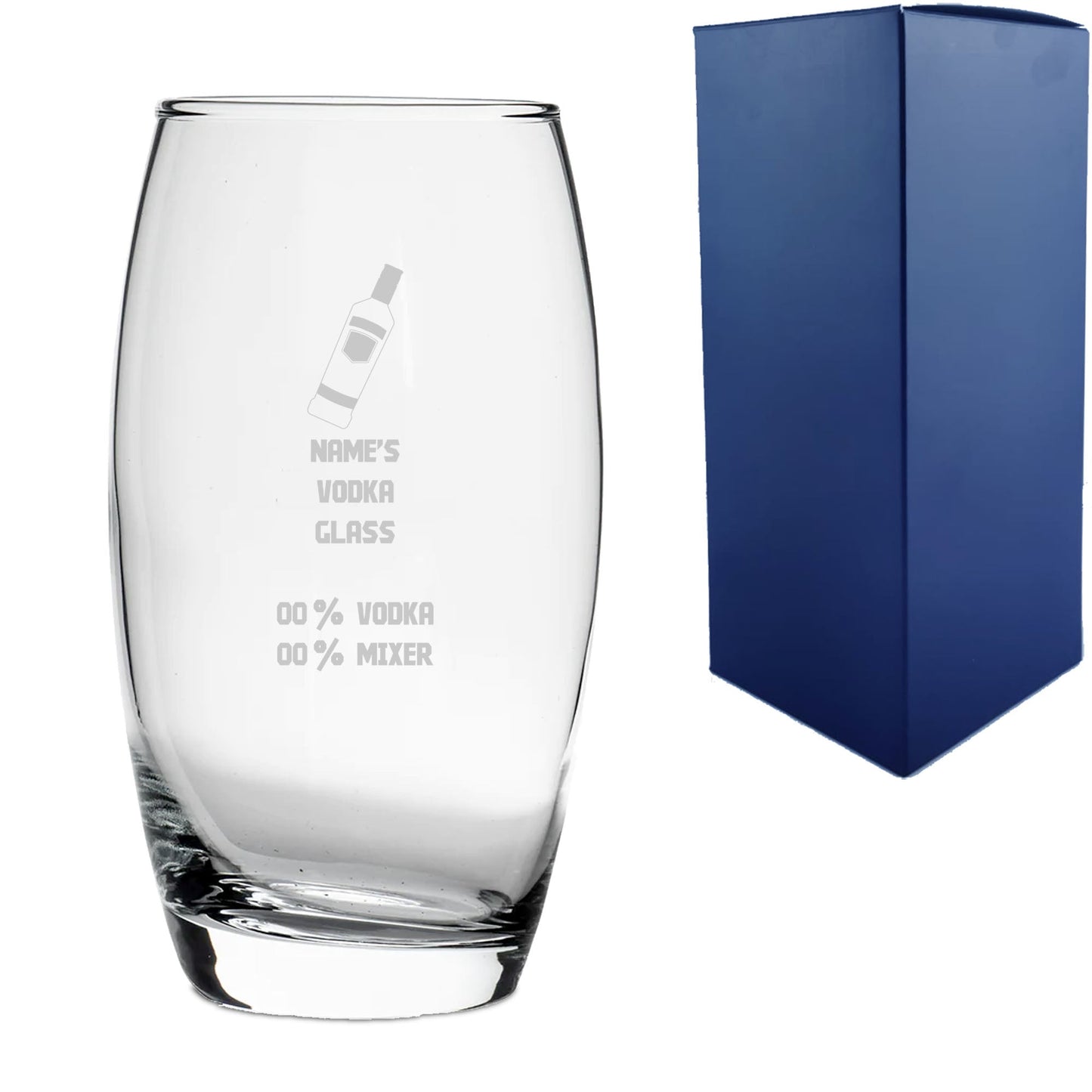 Personalised Engraved Vodka Tondo Hiball with 'Name's Vodka Glass and Mixer' Design