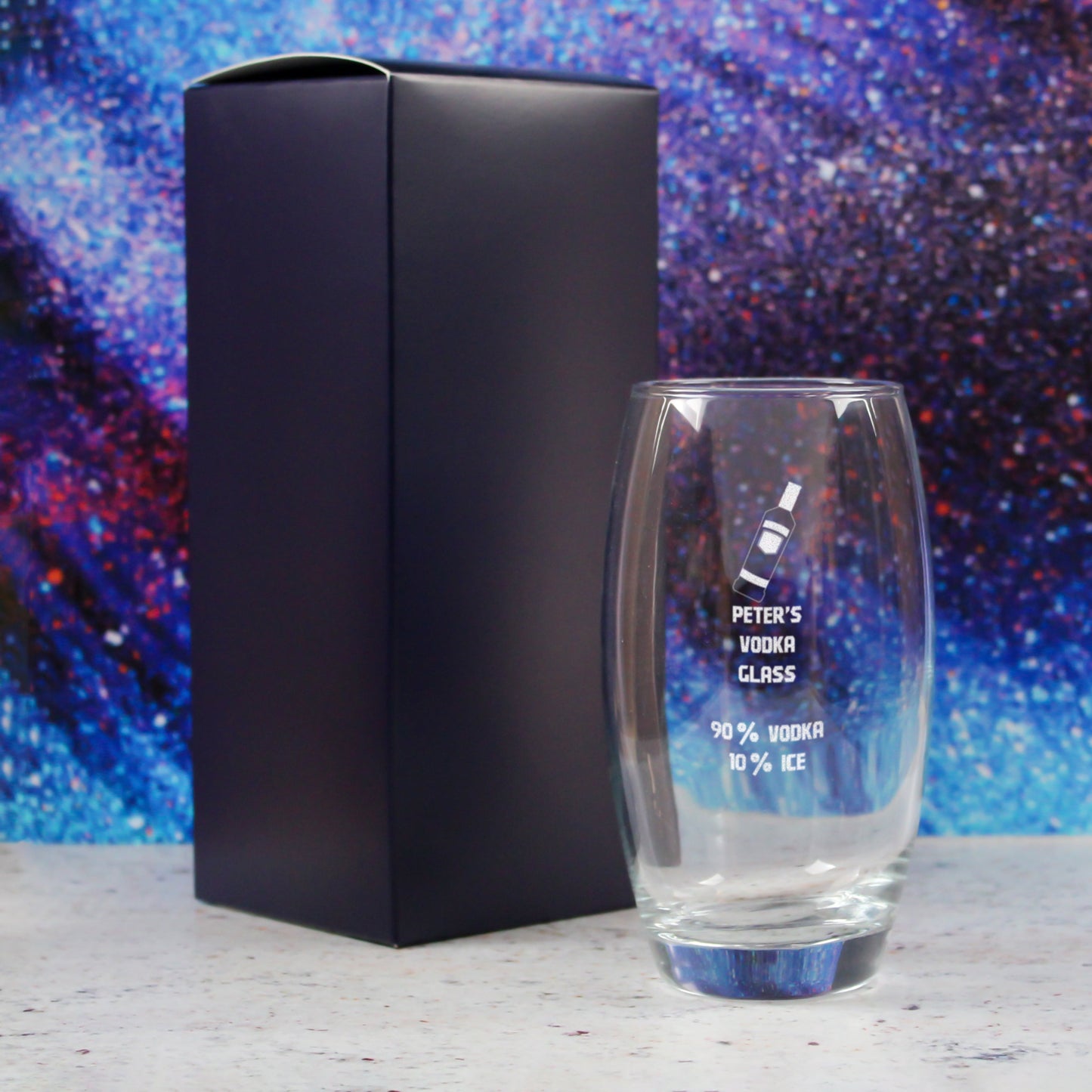 Personalised Engraved Vodka Tondo Hiball with 'Name's Vodka Glass and Mixer' Design