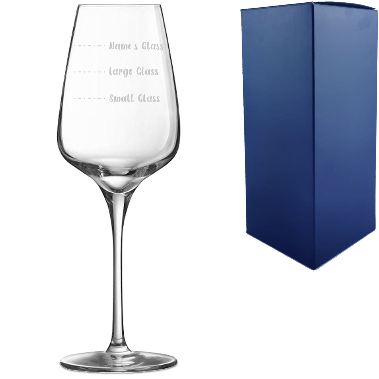Personalised Engraved Sublym Wine Glass with Name's Glass Handwritten Measurements Design, Customise with Any Name