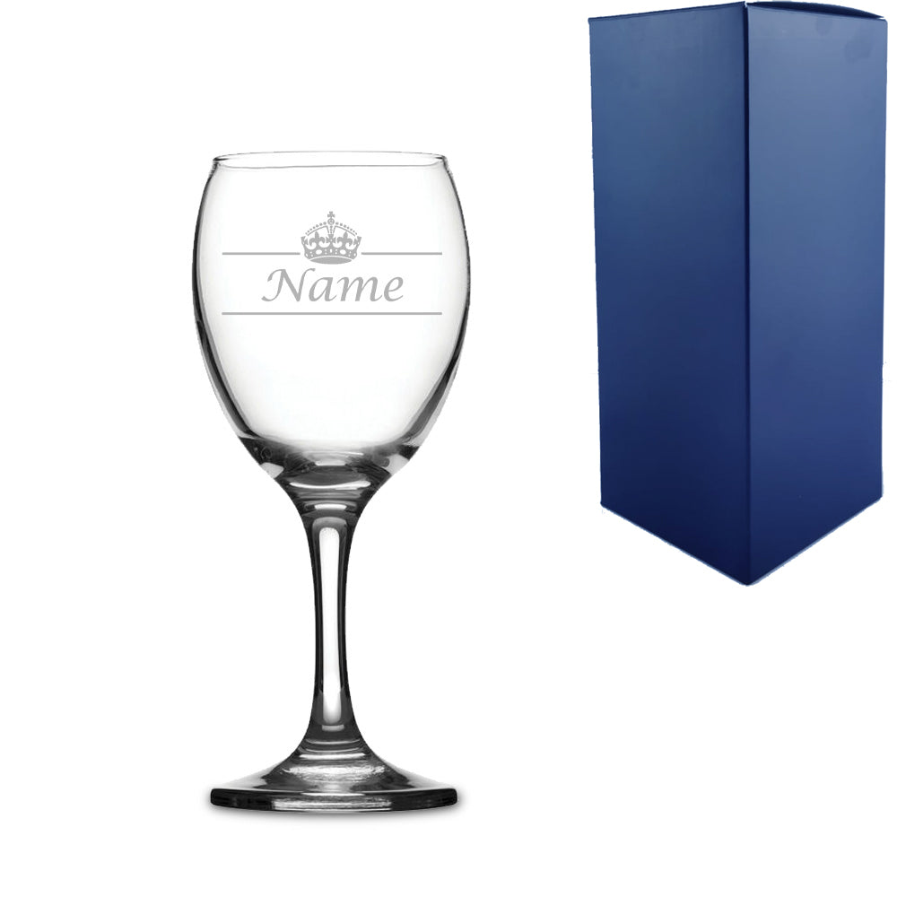 Engraved Wine Glass with Premium Satin-Lined Gift Box for Any Occasion