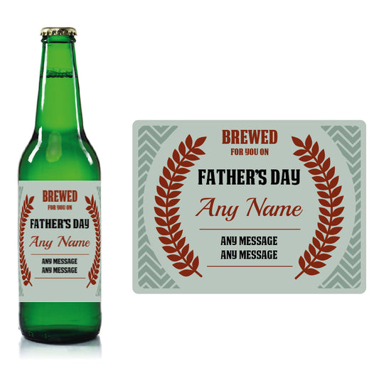 Personalised Fathers day beer bottle label Pale Blue - Corn Ears