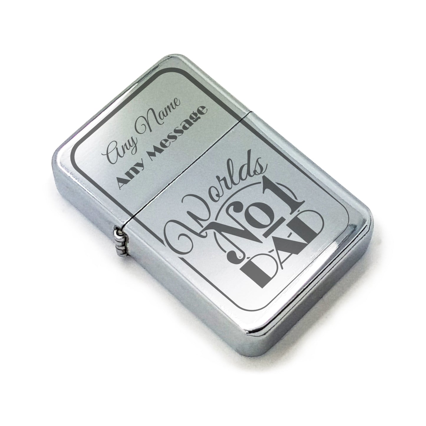 Personalised Engraved Steel Fathers Day Lighter with Worlds No1 Dad design