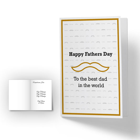Personalised Happy Fathers Day Card - Moustache