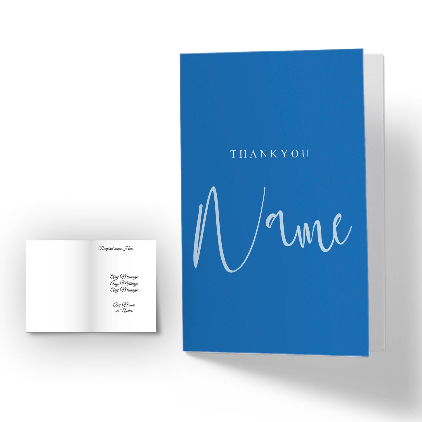 Personalised Thankyou -plus any name- Card - Dark Blue