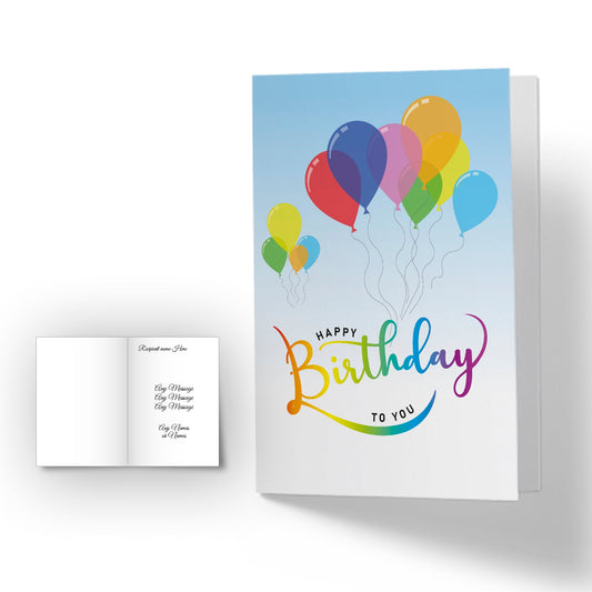 Personalised Happy Birthday Card - Balloons