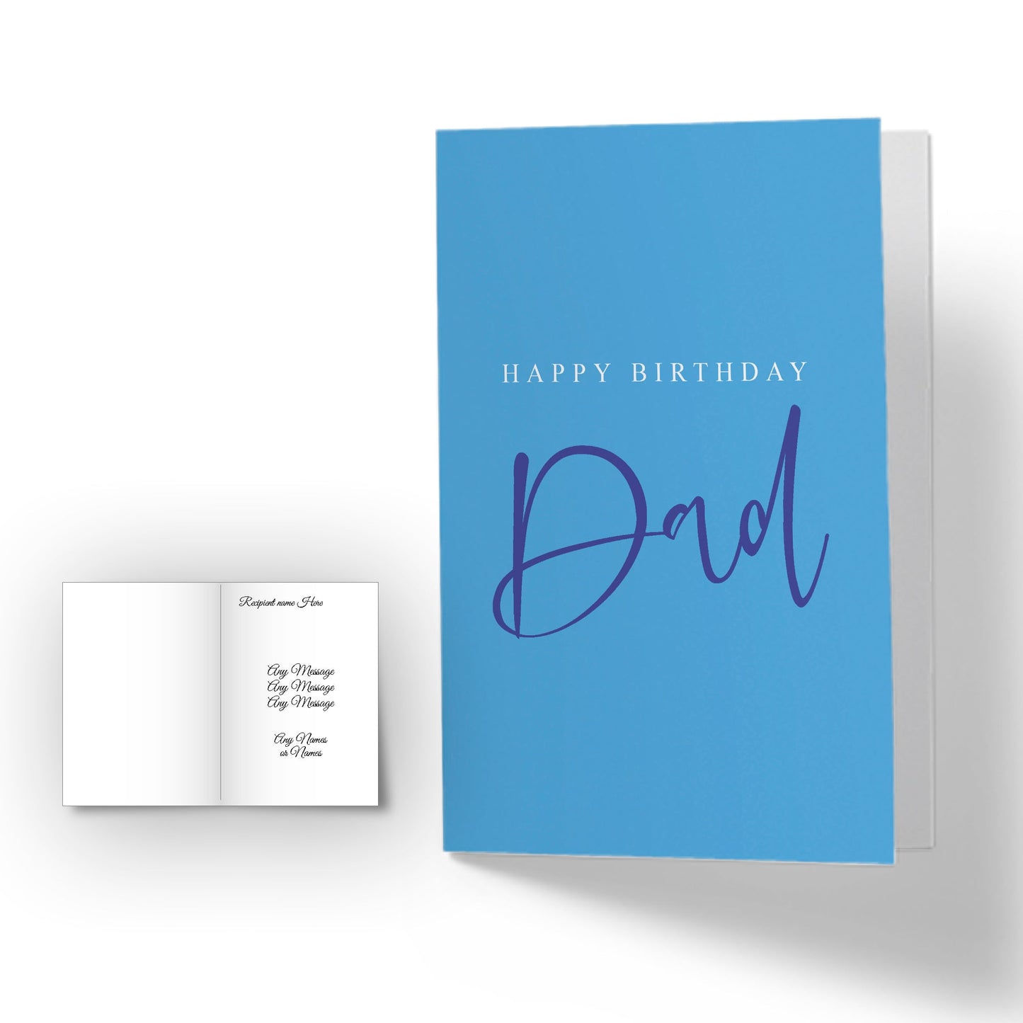 Personalised Happy Birthday Dad Card - Blue